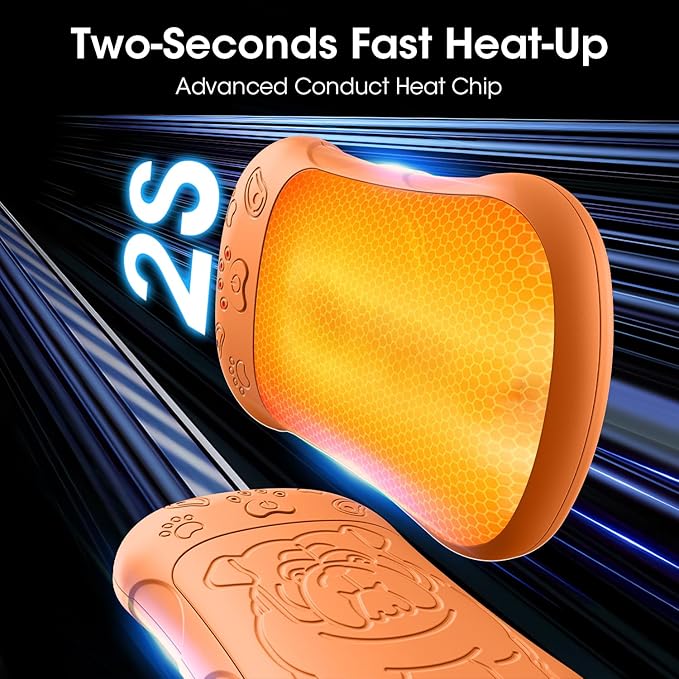OLV Hand Warmers Rechargeable 2 Pack Strong Magnetic 18Hrs Longer Heating Portable Pocket-Sized Hand Warmer 6000mAh USB Hot Heater Birthday Gifts for Men Women Camping,Golf,Hunting,Travel Essentials