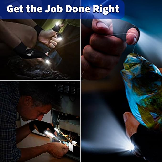 LED Flashlight Gloves with USB Cable,Gifts for Men Husband Dad Him Fathers Day Cool Gadgets Gifts for Mens Birthday Fishing Camping Repairing Accessories