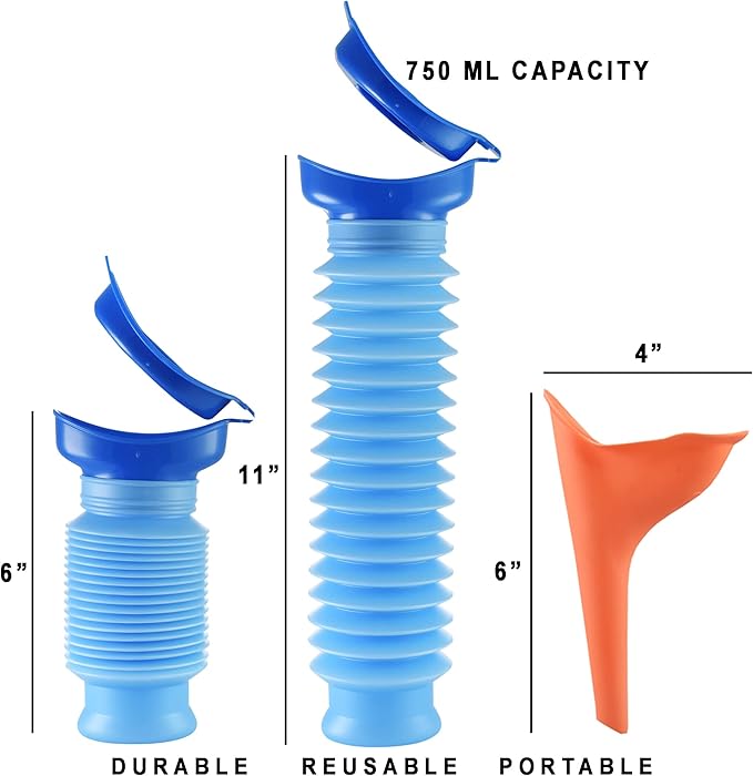 Emergency Urinal for Car & Men Outdoor Portable Shrinkable Pee Mini Urine Bottle for Travel Camping