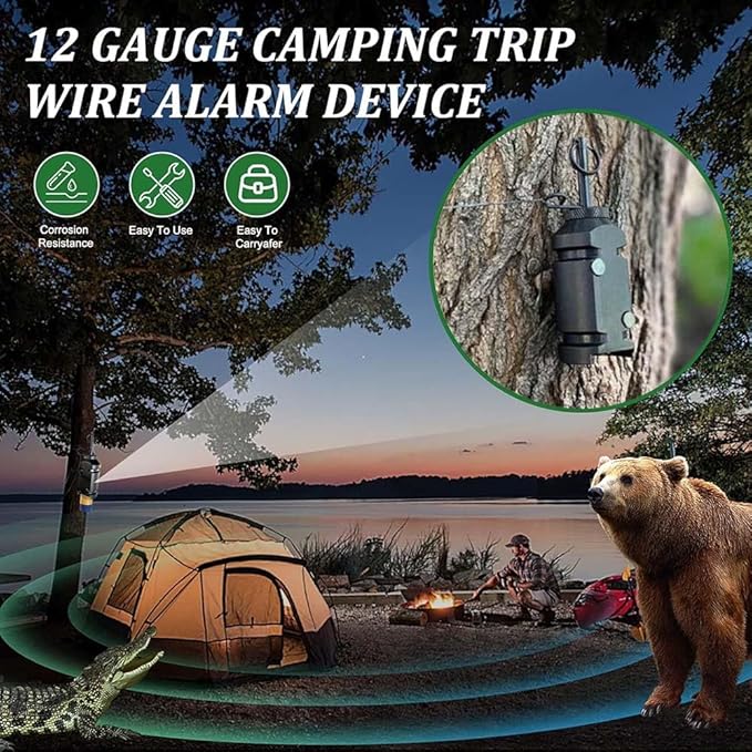12 Gauge Camping Trip Wire Alarm Perimeter Alarm Early Warning Security System for Outdoors