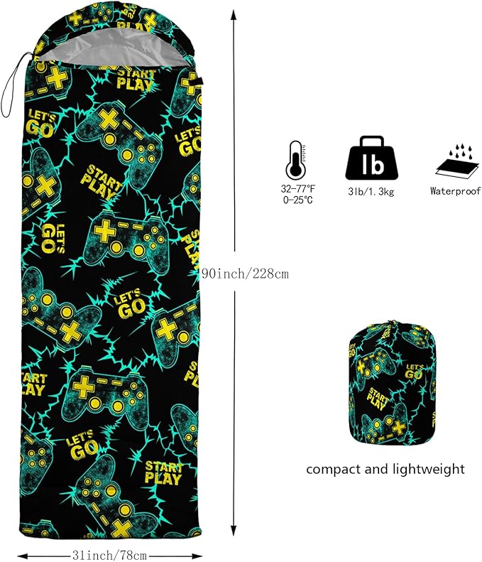 BSNTHO Camping Sleeping Bags,3 Season Warm & Cool Weather,Lightweight,Waterproof Sleeping Bags for Adults & Kids,Traveling,and Outdoors,Camping Gear Equipment