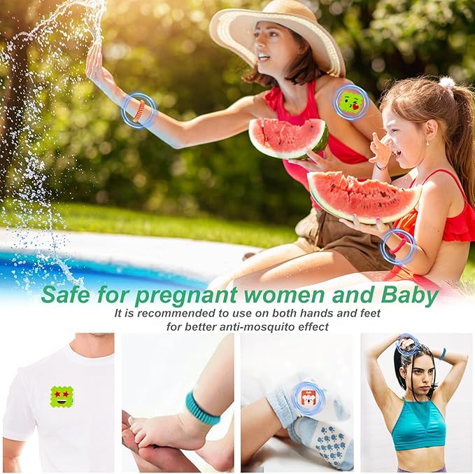 36 Pack Mosquito Repellent Bracelets, Individually Wrapped DEET-Free Insect & Bug Repellent Wristbands with 60 Pcs Mosquito Repellent Stickers for Kids & Adults Outdoor Camping Fishing Traveling