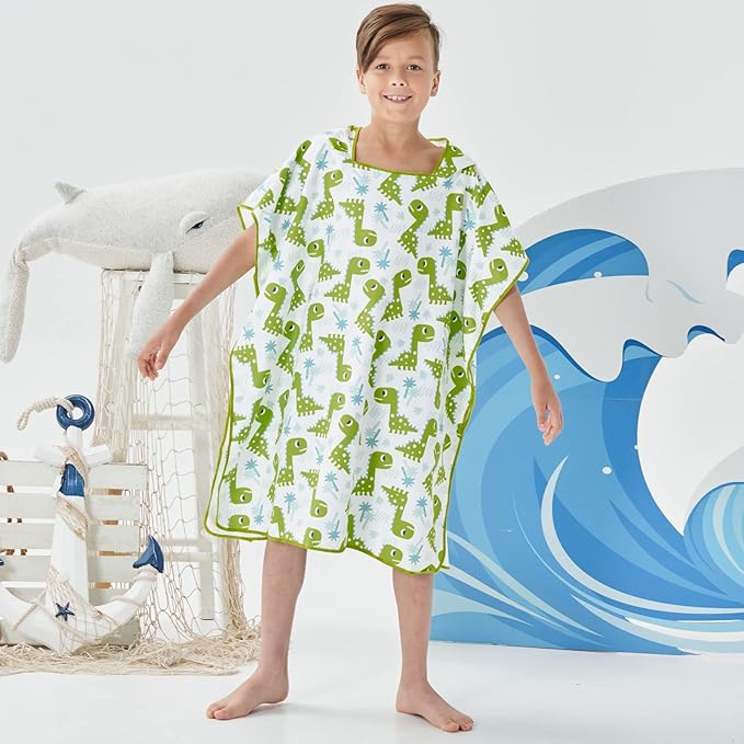 YINHANG Kids Changing Poncho Swim Robe for Girls Boys, Quick Dry Microfiber Hooded Beach Bath Towel Pool Surf Poncho for Swimming, Surfing, Travelling, Camping