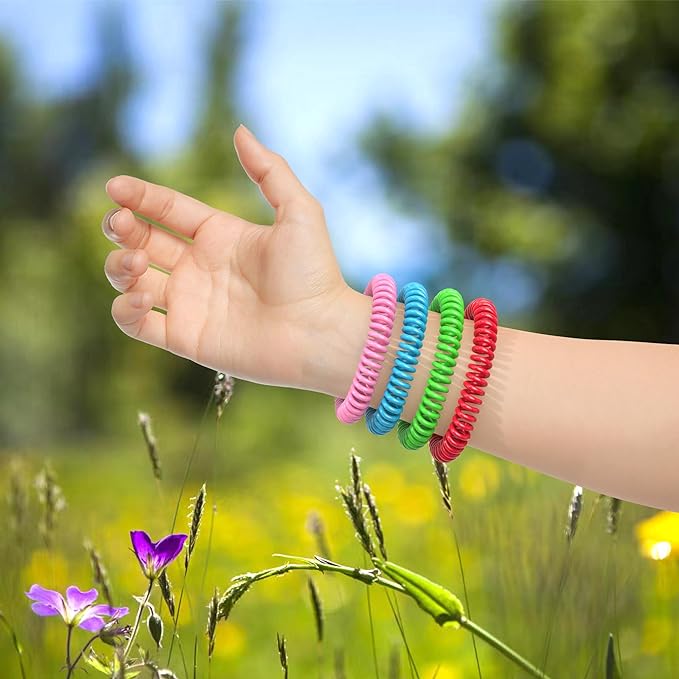 Mosquito Repellent Bracelets, 50 Pack DEET-Free Mosquito Bands for Adults and Kids, Individually Wrapped Waterproof Repellent Wristbands