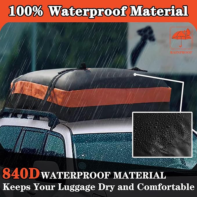 Car Roof Cargo Carrier,15 Cubic Upgrade Waterproof Roof Rack Cargo Bag Soft-Shell Rooftop Cargo Bag Suitable for All Cars,Suitable Suitable for All Cars Camping Storage Bag