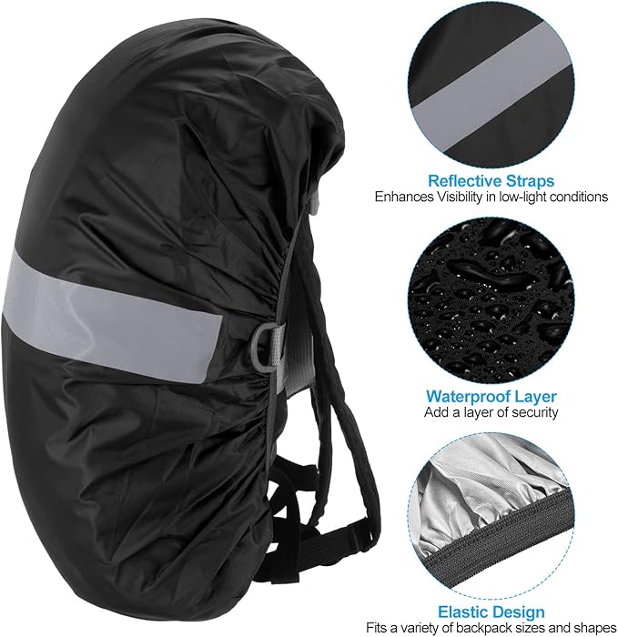 PATIKIL Waterproof Backpack Rain Cover, Non-Slip Backpack Cover with Reflective Strap Stay Dry for Hiking, Camping, Hunting