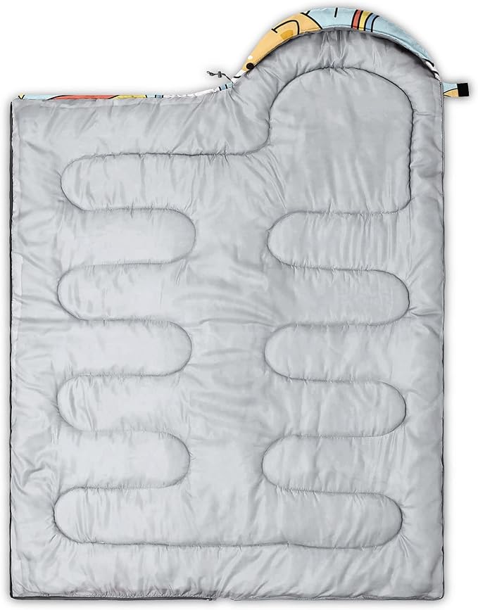 Kids Sleeping Bag for Boys Girls,Rocket Moon Print-Lightweight Warm Portable Outdoor Indoor-Waterproof Cold Weather Resistant Sleeping Bag for Camping Hiking