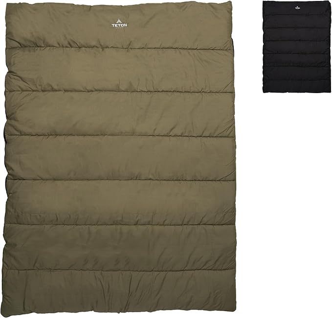 Teton Evergreen Sleeping Bag – Spacious Fit and Cozy Warmth for Adults – Options for Camping in Any Weather