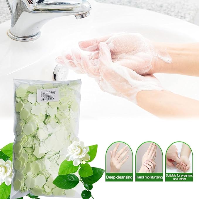 1000 Sheets Green Portable Disposable Paper Soap, Portable Travel Hiking Washing Hand Bath Toiletry Paper Soap, Gentle Soap Papers for Soap Paper Soap Fragrance