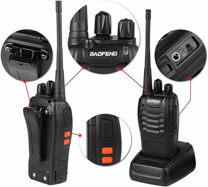 Walkie Talkies for Adults Long Range Baofeng BF-888S Professional Handheld 16 Channel Two Way Radio with Earpieces, Rechargeable Battery, Flashlight, Walky Talky for Family Hiking Skiing(10 Pack)