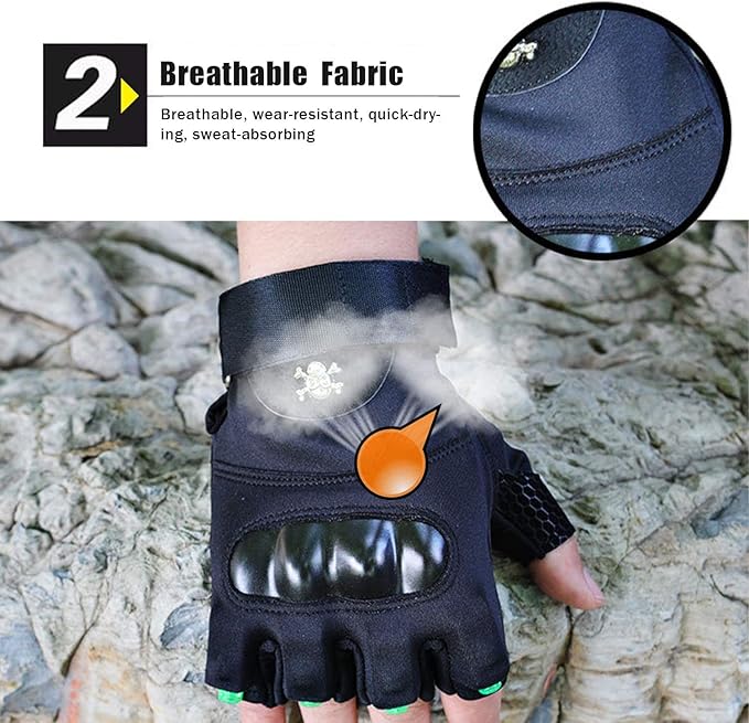 LED Flashlight Gloves, Half Finger Lighted Gloves Gifts for Men Women, Flashlight Gloves with 8 LEDs Stocking Stuffers Cool Gadgets Christmas Birthday Gifts for Men and Women