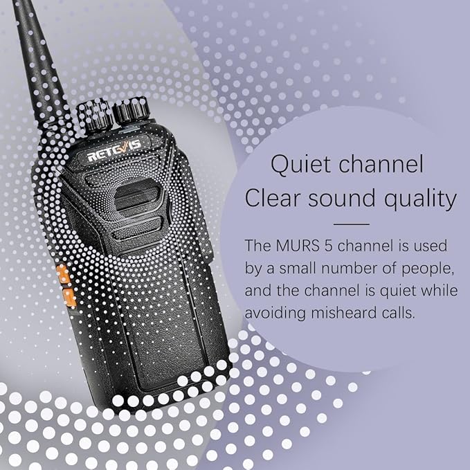 Retevis RT27V MURS 2 Way Radio, Walkie Talkies Rechargeable, Long Range, Multi-Unit Charger, License Free, Rugged, Two Way Business Radios for Emergency Rescue Farm Church(6 Pack)