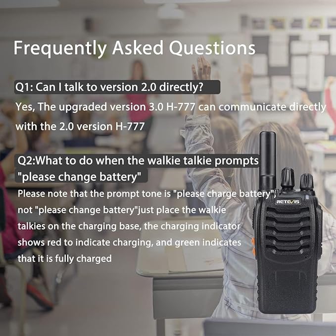 Retevis H-777 2 Way Radios,Walkie Talkies with Earpiece,Rechargeable Long Range Two Way Radio,Shock Resistant, Emergency Alarm,Short Antenna for Restruant School Construction Site (10 Pack)