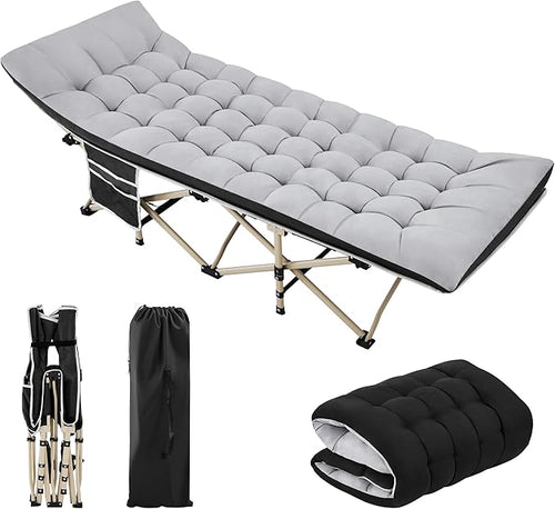 Yaheetech Folding Camping Cot Portable Outdoor Bed for Adults w/Mat & Storage Bag & Carry Bag, Heavy Duty Cots for Outdoor Travel & Office/Home Nap