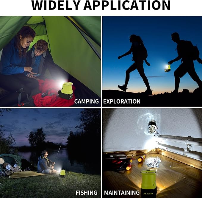 Taingwei Portable LED Lantern Light for Ryobi 18v Battery, 450lm LED Work Light Powered by Ryobi Battery, Dual USB 2.1A Fast Charge and 3 Light Modes,Flashlight for Hurricane Emergency, Camping