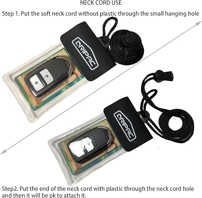 DRIPAC Waterproof Car Key FOB Case Waterproof Wallet Waterproof Holder Pouch For Key ID Badge Credit Card Money(Black)