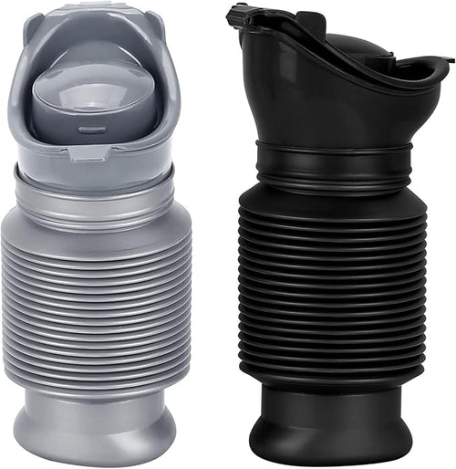 Set of 2 Portable Travel Urinal, Collapsible Urinals for Men and Women, Reusable Kids Potty, Personal Pee Bottle for Outdoor Camping, Long Road Trip and in Traffic