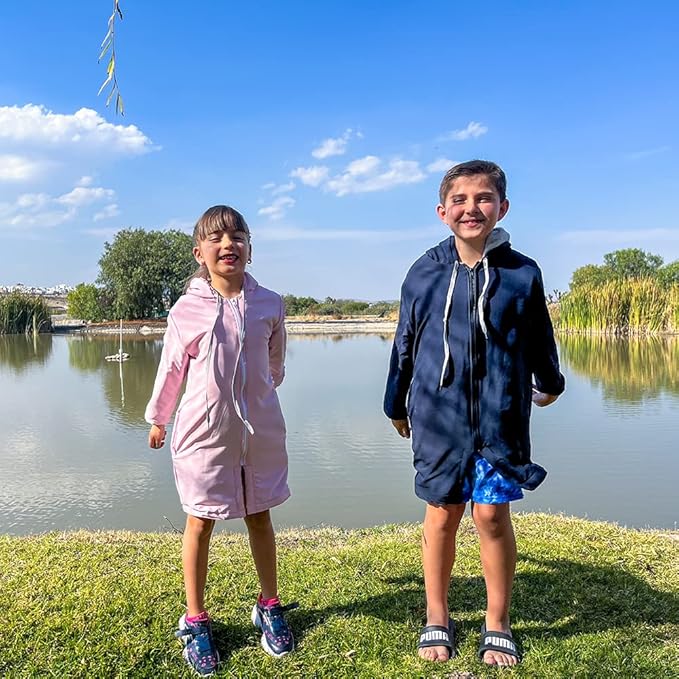 MACAR sport TOWEL swimming parka, waterproof fabric on the outside, dry jacket for kids and adults