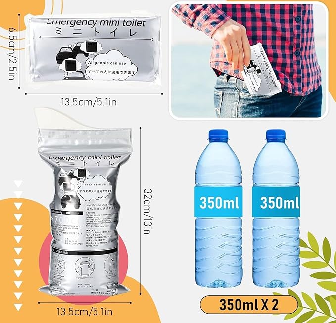 LePvo 12 Pack Disposable Urine Bags, 700ML Travel Pee Bags Unisex Urinal Bag Vomit Bag for Travel Traffic Jam Emergency Portable Car Vomit Bag Disposable Urine Bag for Men Women Kids