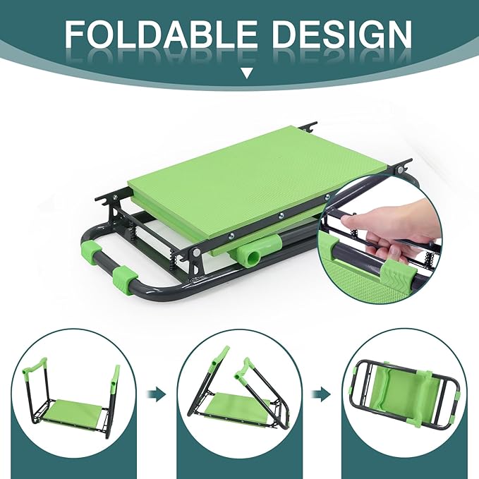 Foldable Garden Kneeler and Seat,Portable Kneeler Stool - Heavy Duty Gardening Bench, Durable Garden Stool, Comfortable EVA Foam Cushion - Ideal for Women's Gardening, Camping...