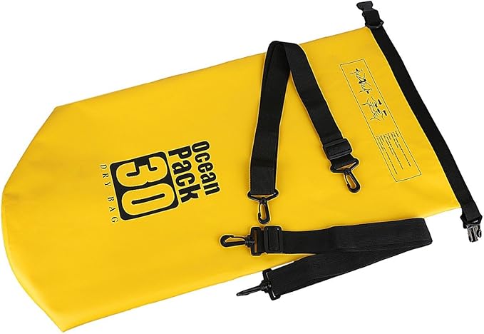 Sportmusies Waterproof Dry Bag - Roll Top Dry Compression Sack Keeps Gear Dry for Kayaking, Beach, Rafting, Boating, Hiking, Camping and Fishing (30L, Yellow)