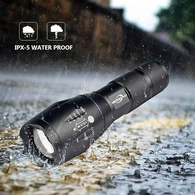 MODOAO LED Flashlights High Lumens 6 Pack Tactical Flashlights for Camping, Hiking, Walking,Zoomable Powerful Emergency Flashlights with 5 Modes for Outdoor Use,Handheld Flashlights (6 Pack)