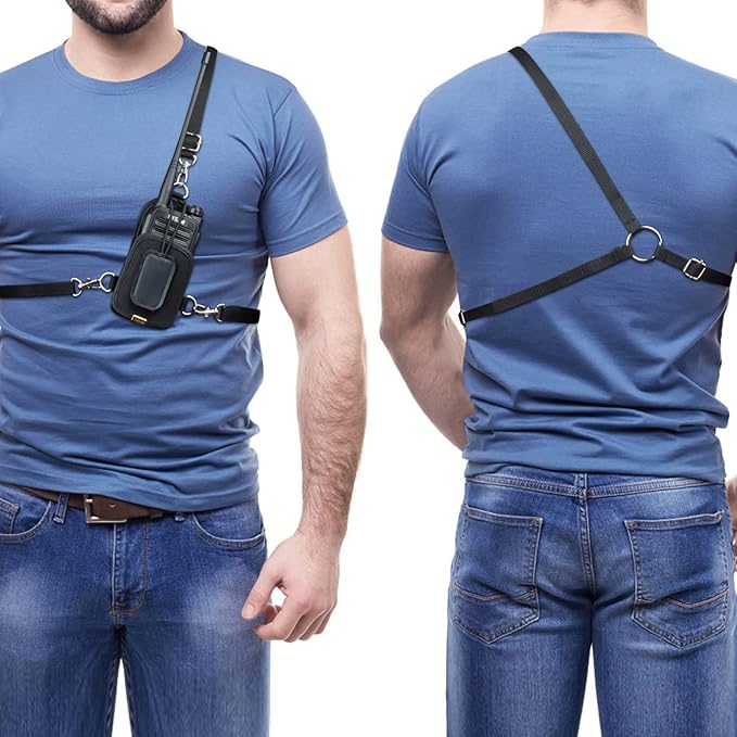 HYS Radio Holder Walkie Talkie Pouch Case for Duty Belt Radio Holster Tactical Hunting Handheld Radio Bag for Motorola GP88S baofeng UV5R UV82 Midland Retevis 2- Way Radio