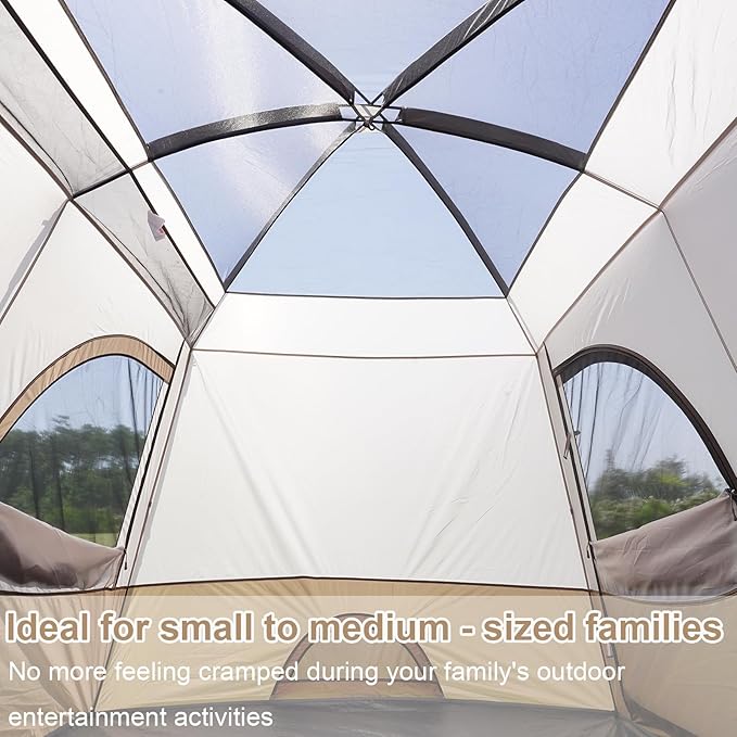 Vidalido Tents,3-4 Person Camping Tent with Extended Vestibule,Weather Resistant Family Tents with Breathable Mesh Windows,Easy Install Waterproof Outdoor Tent for Backpacking and Camping Hiking