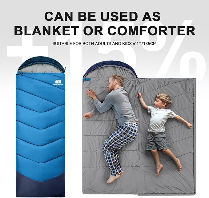 Sleeping Bags for Adults Cold Weather & Warm,Backpacking Camping Sleeping Bag for Tall Girls Boys,Lightweight,Compact,Waterproof Camping Gear for Traveling,Hiking,Hotel,Outdoor & Indoor