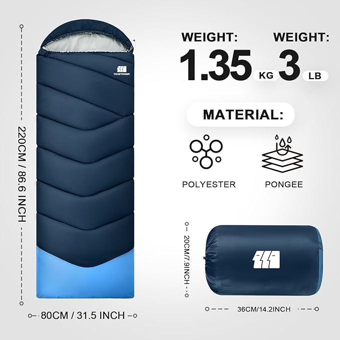 Sleeping Bags for Adults Cold Weather & Warm,Backpacking Camping Sleeping Bag for Tall Girls Boys,Lightweight,Compact,Waterproof Camping Gear for Traveling,Hiking,Hotel,Outdoor & Indoor