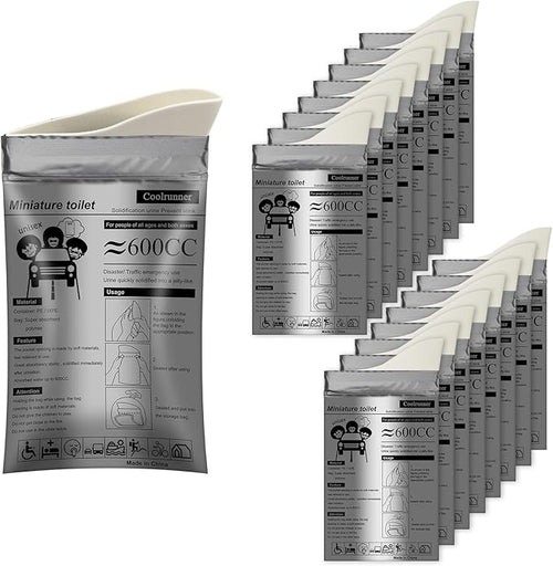 Coolrunner Disposable Urine Bags,8/12/20/24 Pack Camping Pee Bags, Disposable Urinals Vomit Bags for Travel Urinal Toilet Traffic Jam Emergency Portable Toilet Bee Bag for Men Women Kids Patient