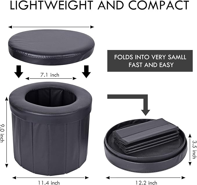 KDD Portable Toilet Camping Outdoor Car folding Stool,Toilet for Camping, Hiking, Boating,Long Trips, Traffic jam