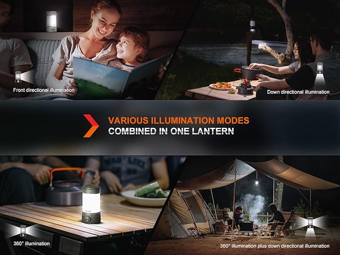 Fenix CL26R Pro 650 Lumen USB Rechargeable White/red Output Camping Lantern/Work Light, Rechargeable Battery with EdisonBright Charging Cable (Gray Camo)