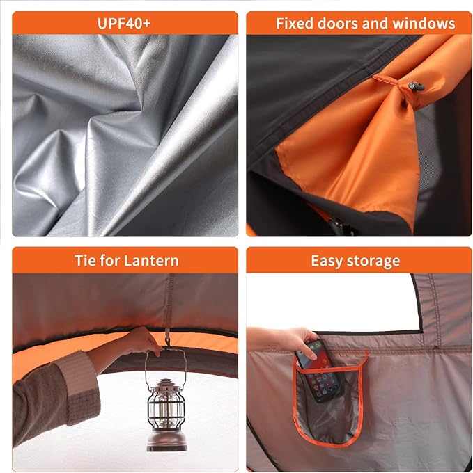 EchoSmile Instant Pop Up Camping Tent, 2/4/6 Person, Easy Setup Tent, Water Resistant Dome, Portable with Carry Bag