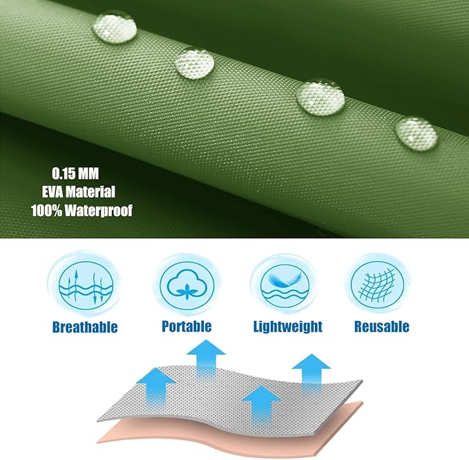 2 Pack Rain Ponchos for Kids, Reusable Kids Rain Jacket with Hood Waterproof Raincoats for Boys and Girls