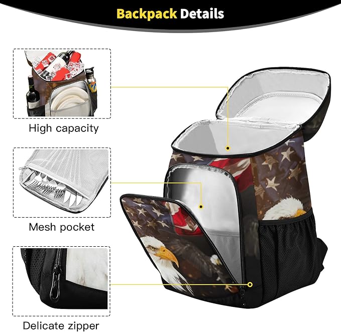 Cooler Backpack Insulated Leak Proof Beach Cooler Bag 30 Cans Waterproof Lightweight Soft Lunch Picnic Cooler for Men Women