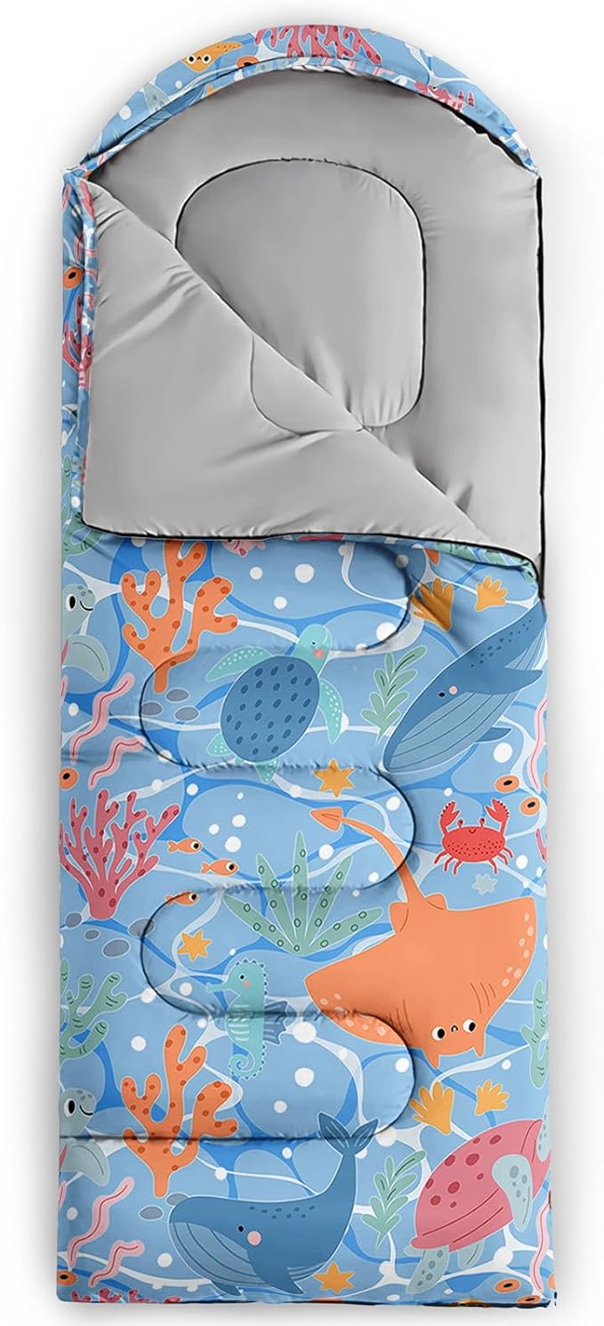 Kids Sleeping Bag for Boys Girls,Western Cowboy Print-Lightweight Warm Portable Outdoor Indoor-Waterproof Cold Weather Resistant Sleeping Bag for Camping Hiking