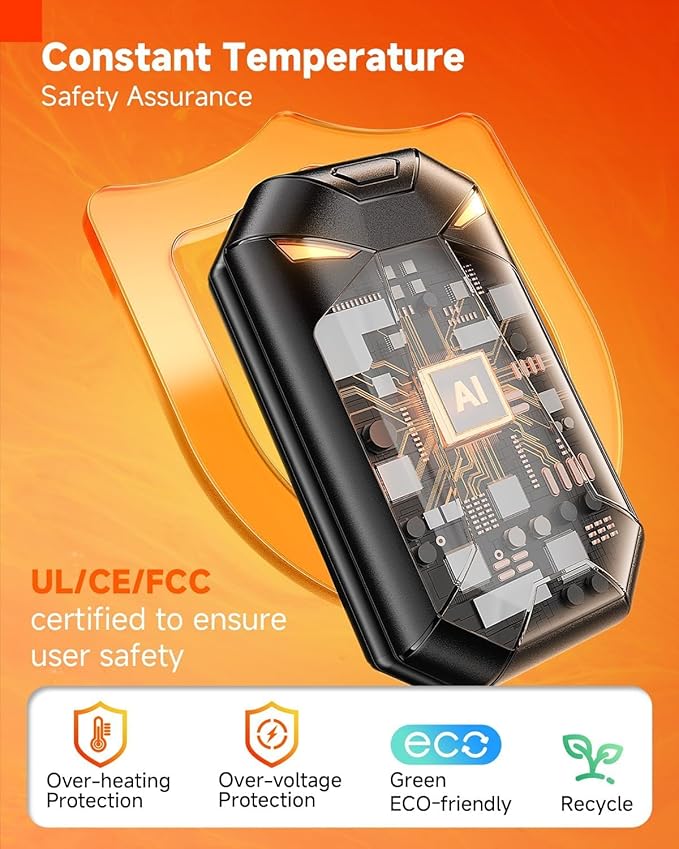 Hand Warmers Rechargeable - Ultra Light & Thin 8000mAh 2 Packs Electric Hand Warmer, Pocket-Sized, Up to 20Hrs - Stocking Stuffers for Him/Adults, Gifts for Men/Women, Camping Accessories/Hunting Gear