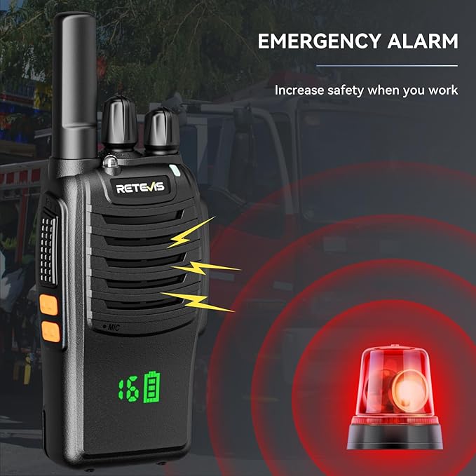 Retevis H-777H Walkie Talkies,Rechargeable Two Way Radio, Hidden Display,Channel Display,USB-C,Short Antenna,Handheld 2 Way Radio with Emergency Alarm for Business Education (10 Pack)