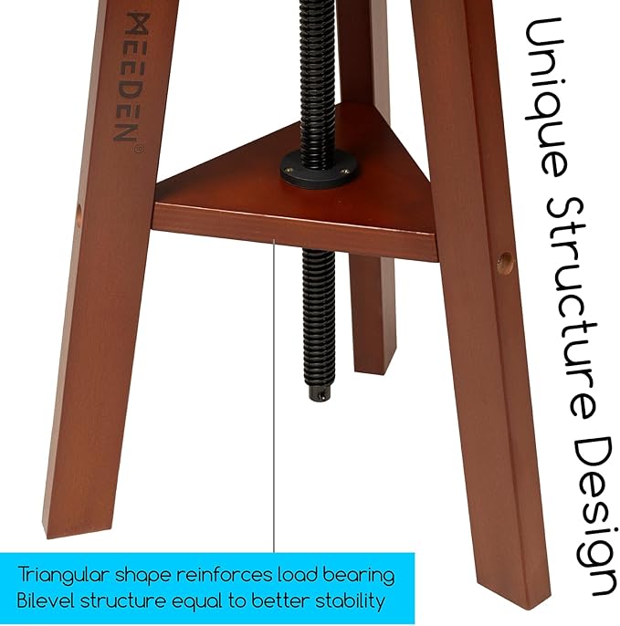 MEEDEN Wooden Drafting Stool with Adjustable Height, Artist Stool,Office Studio Stool, Up to 220 Lbs,German Beech Wood, Perfect for Artists Studio,Home Use,Kitchen,Bars
