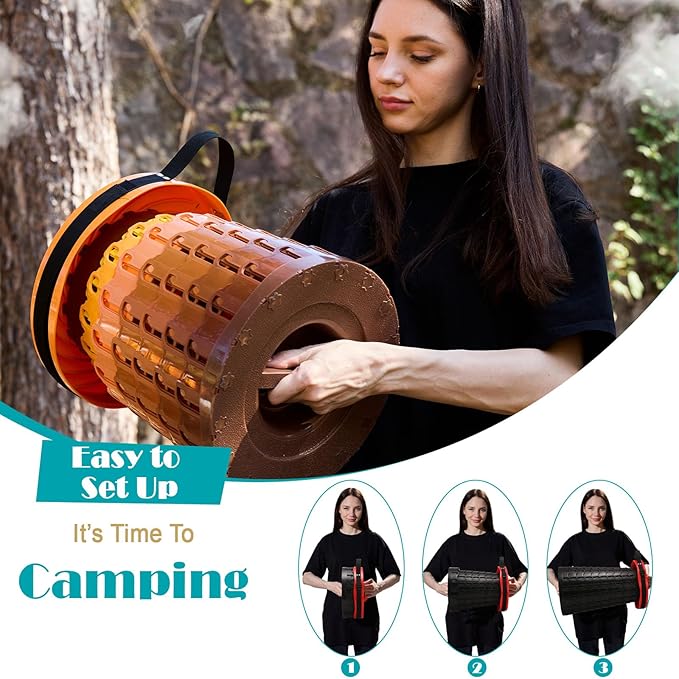 2025 Upgraded XXL Collapsible Stool with Cushion, 1000 lbs Capacity & 19.7-in High, Wider & Taller Heavy Duty Portable Telescoping Foldable Seat for Adults Camping, Travel, Music Festivals, Outdoors
