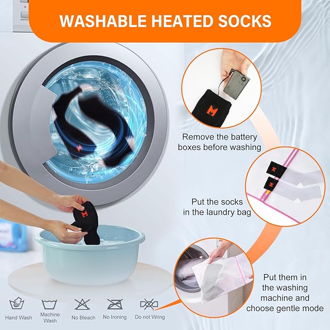 Heated Socks for Men Women, Battery Heated Socks, Electric Heated Socks for Camping Fishing Cycling Skiing Skating Hunting Hiking