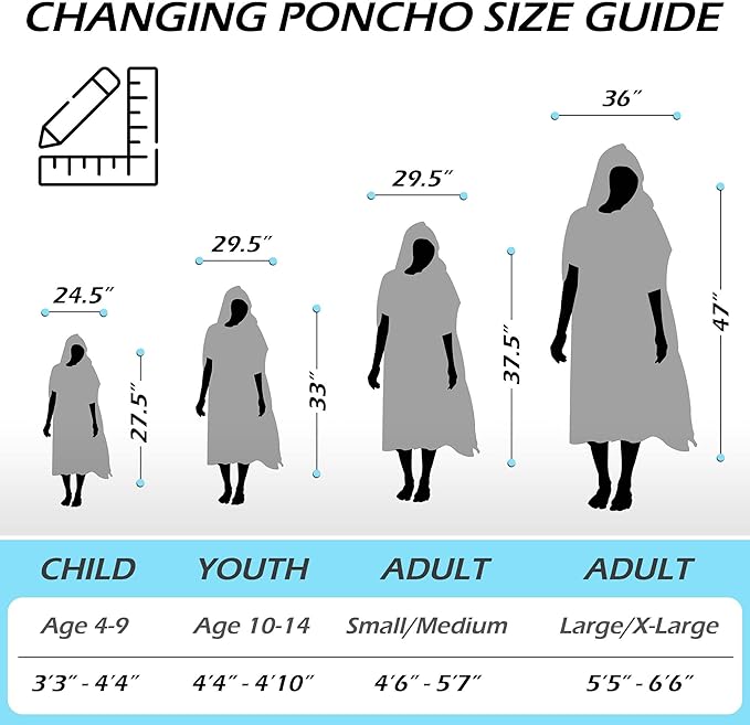 Malo'o Nalu Surf Poncho Changing Robe with Hood - Soft & Warm -Children & Adult Sizes-Changing Towel & Poncho