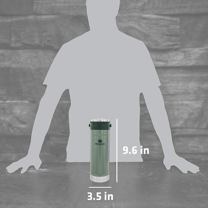 Stanley Travel Mug with Integrated French Press 16 oz | 5 Minute Brew, 4 Hours Hot, Leakproof Lid | Mesh Filter for Coffee Grounds | Insulated Stainless Steel Coffee Maker | BPA-Free