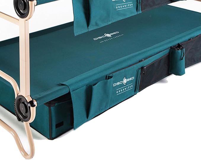 Disc-O-Bed Footlocker, Expandable Under Cot Storage for Camping Gear, Green