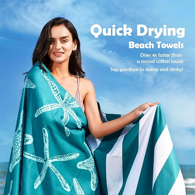 Your Choice Microfiber Beach Towels, Sand Free Beach Towel, Quick Dry Beach Towel, Extra Large Beach Towels for Adults, Kids (67x35 Inch, 60x30 Inch), Travel Towel, Camping Towel