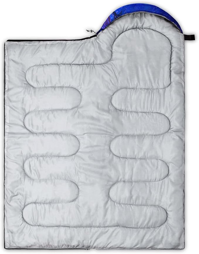 Galaxy Wolf Camping Sleeping Bags Warm & Cool Weather Waterproof Backpacking Blue Purple Starry Sky Sleeping Bag All Seasons Camping, for Adult Kids Boy Girls Camping Gear Equipment, Traveling