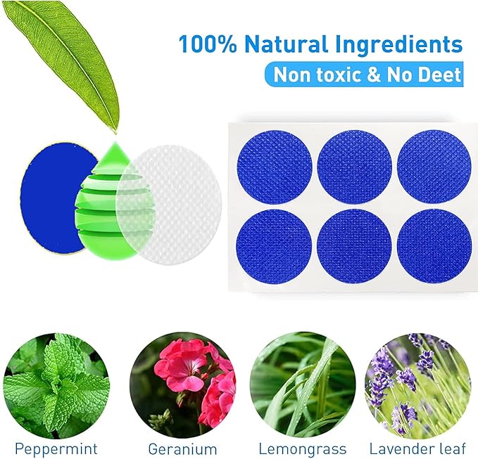 84 Pack Mosquito Patches, Mosquito Stickers for Kids Adult - Natural Ingredients and Up to 24 Hour of Protection