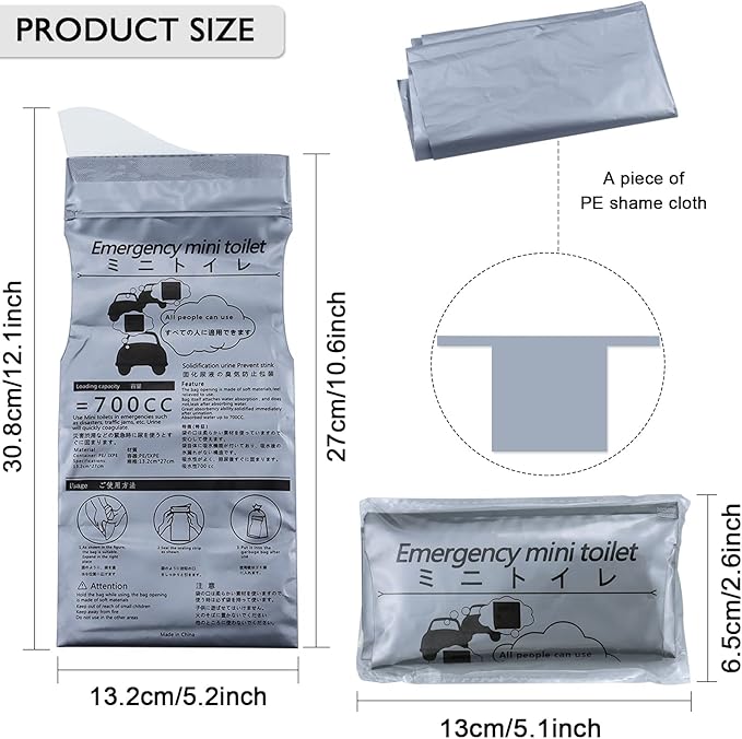 Disposable Urinal Bag - Portable Camping Pee Bags 700ml 8/16pcs, Travel Pee Bags Car Toilet, Traffic Jam Emergency Portable Urine Bag, Vomit Bags, for Men Women Kids Children