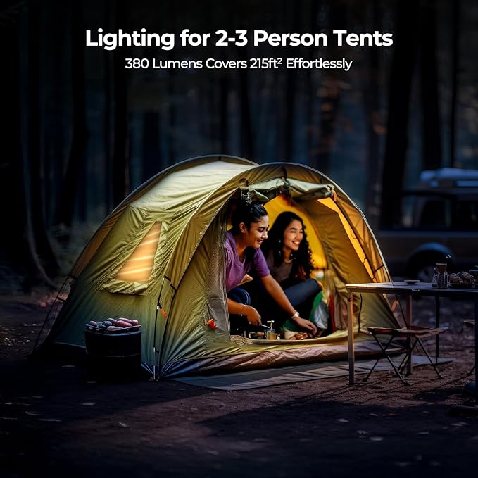 BougeRV Movable Area Light, Rechargeable Camping Lantern, 3200mAh Portable Camping Light, IP65 Waterproof, Camp Lamp for Tent, Power Outages, Emergency, Outdoor(Dark Green Version)